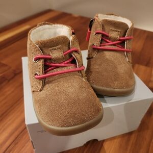 Baby UGG Boots- Camel with red laces (size 2/3 baby)
